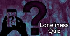 UCLA Loneliness Scale. Picture of a question mark and hands holding a phone with a question mark on the screen.