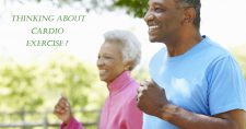 Think Again About Cardio Exercise. Picture of an older black couple power walking.