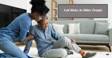 Falls in Older Persons: Risk Factors and Prevention. Picture of a young black female aide, helping an older black female get up after a fall.