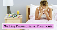 Walking Pneumonia Doesn’t Really Walk. Picture of a young caucasian female in bed sick.
