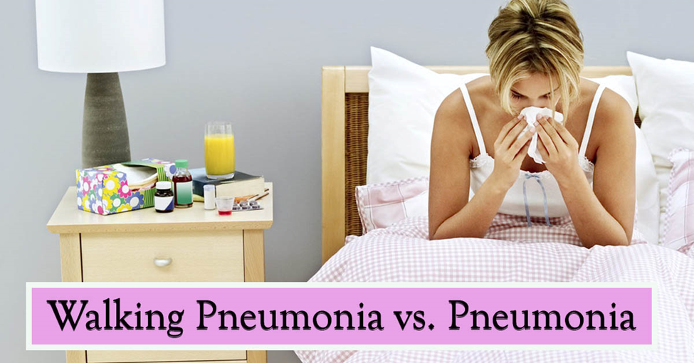 Walking Pneumonia Doesn’t Really Walk. Picture of a young caucasian female in bed sick.