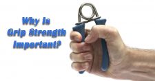 Grip Strength Is Important. Picture of a caucasian hand squeezing a piece of exercise equipment used to strengthen hands.