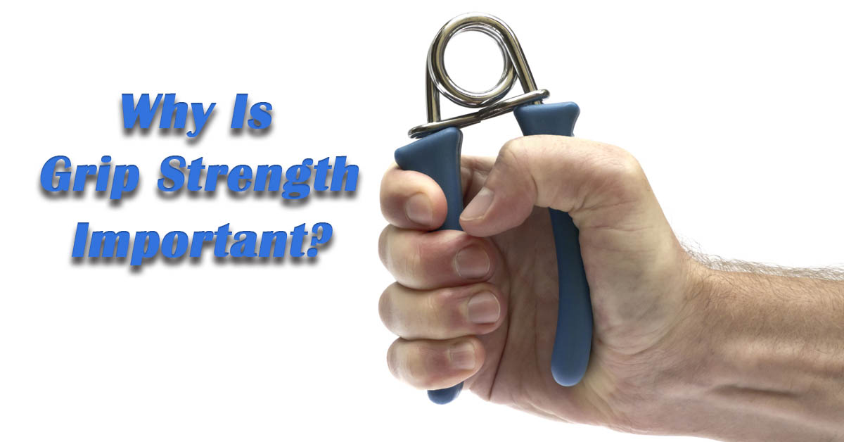 Grip Strength Is Important. Picture of a caucasian hand squeezing a piece of exercise equipment used to strengthen hands.