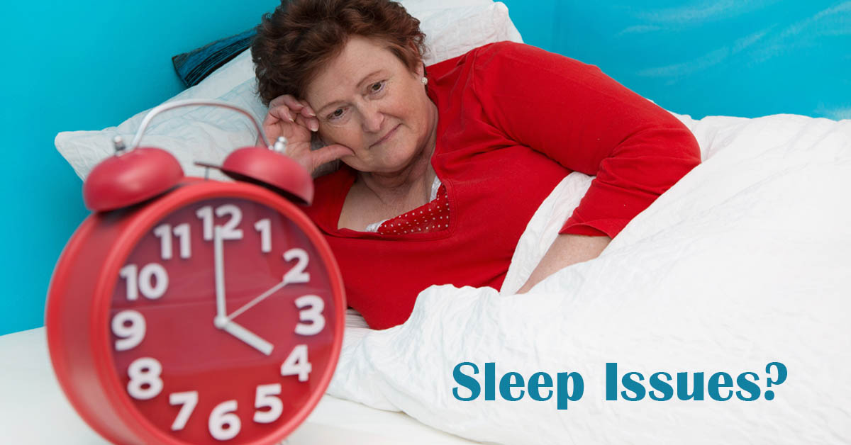 Connection Found Between Sleep issues and Elevated Stroke Risk. Picture of an older caucasian female lying in her bed with her head propped up, unable to sleep.
