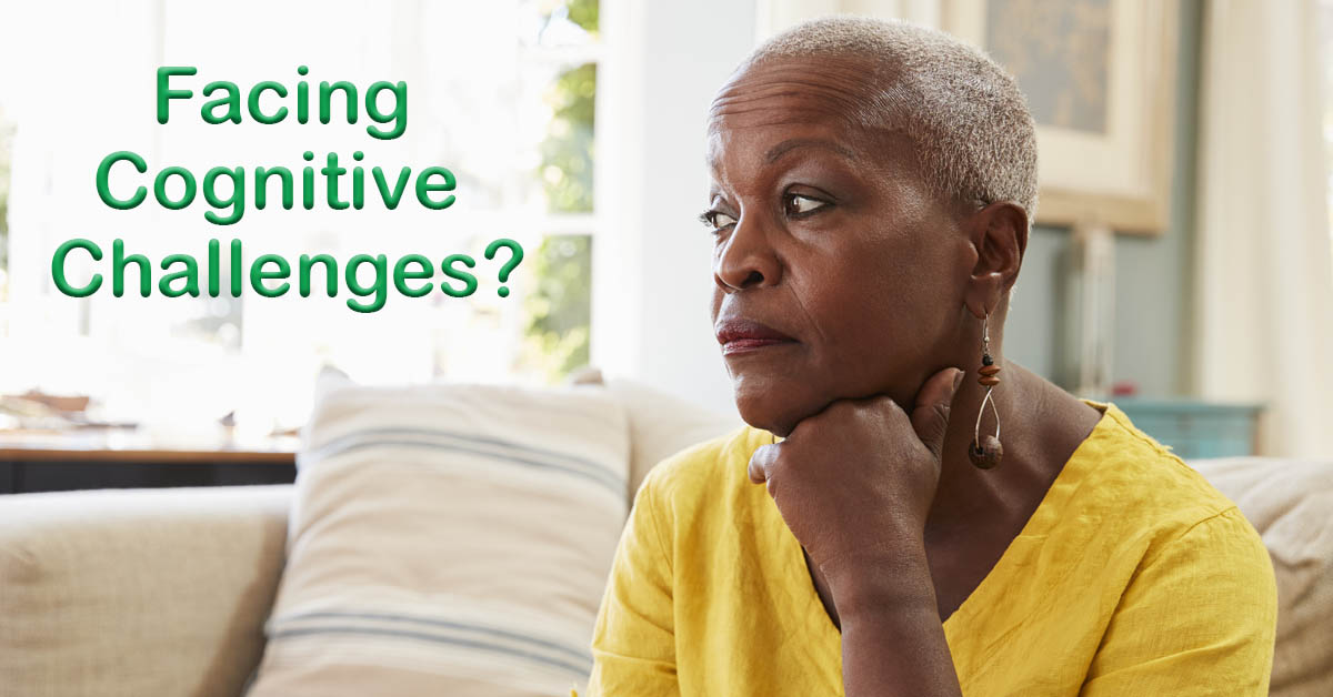 How Aging Affects Focus: Unraveling the Cognitive Challenges of Growing Older. Picture of an older black female trying to focus on her thoughts.