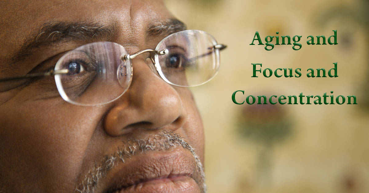 Understanding the Impact of Aging on Focus and Concentration. Picture of an older black male with a strong look of concentration on his face.
