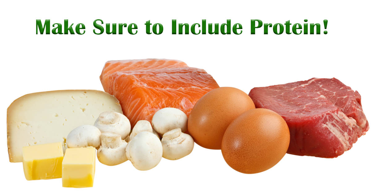 The Best Protein Sources to Include in a Healthy Diet. Picture of eggs, mushrooms, cheese, fish and beef.